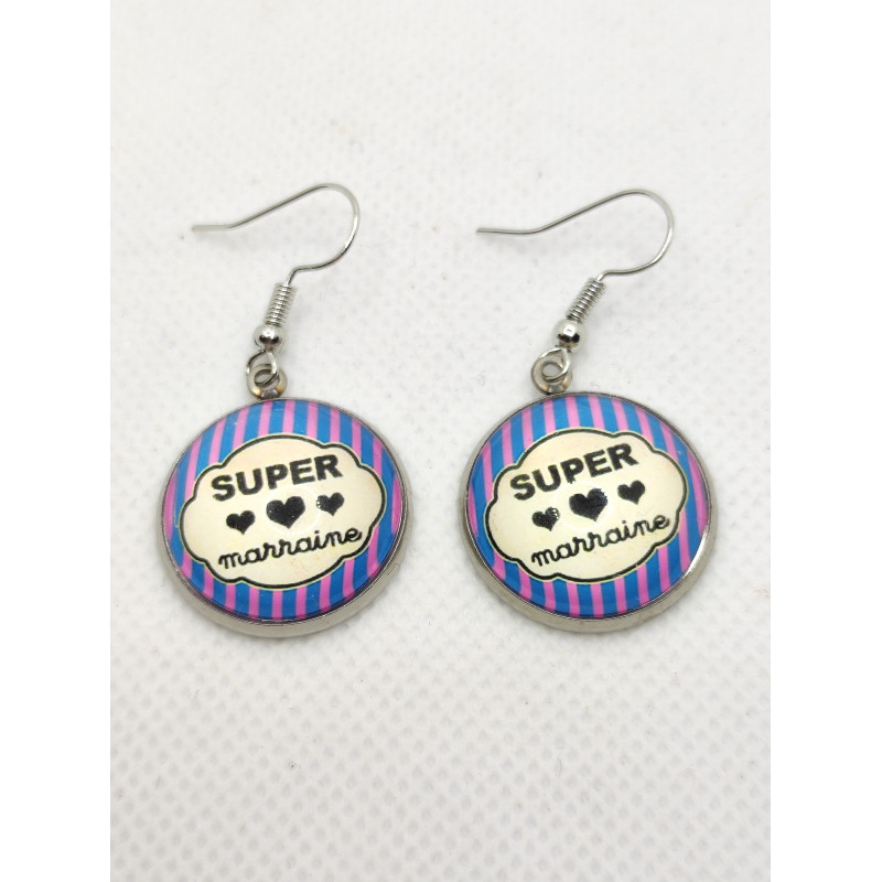 Boucles d'oreilles Petite Super Marraine