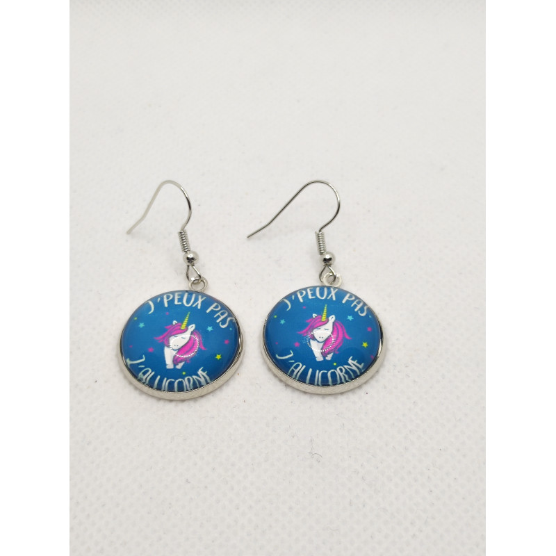 Boucles d'oreilles Petite J'Peux pas J'ai Licorne 26