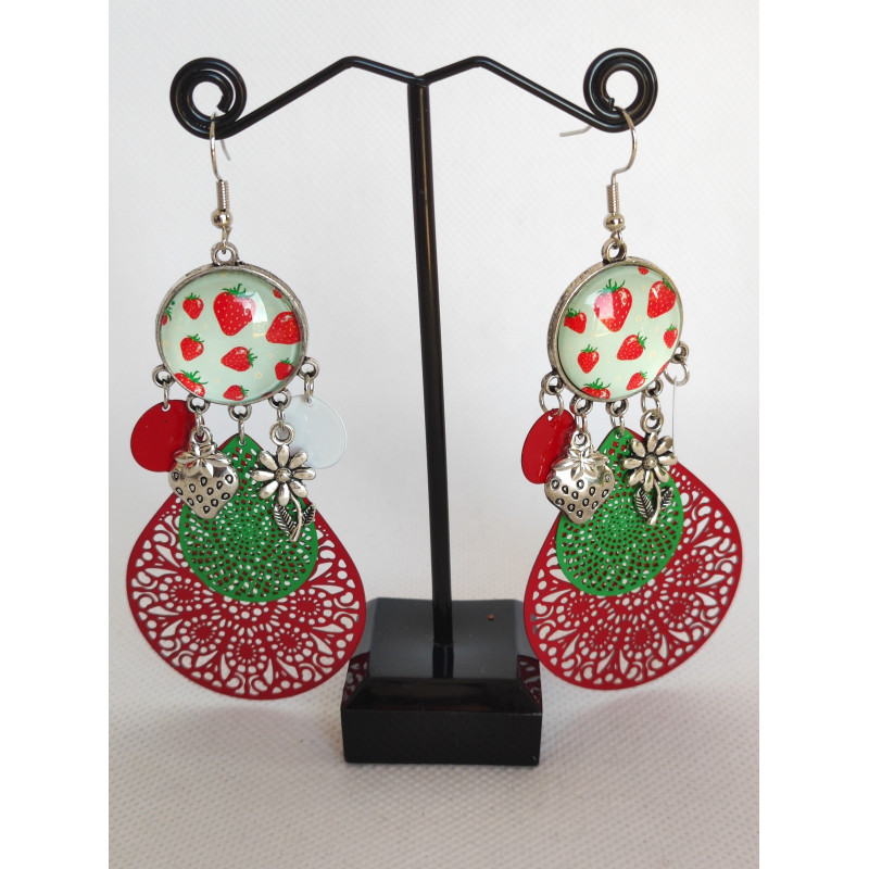 Boucles d'oreilles Fraise 34