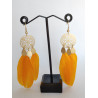 Boucles d'oreilles Plumes Orange 44