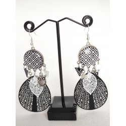 Boucles d'oreilles Noir et Blanc 2