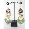 Boucles d'oreilles Chat Vert et Or