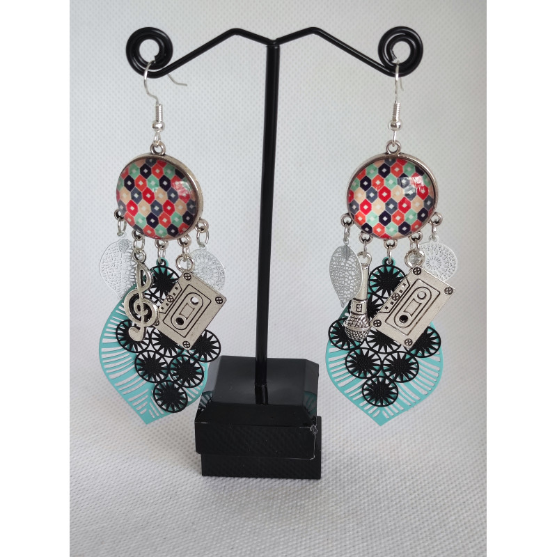 Boucles d'oreilles Design Musique