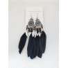 Boucles d'oreilles Plumes Noir 2