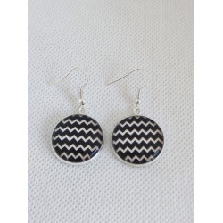 Boucles d'oreilles petite Noir et blanc