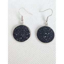 Boucles d'oreilles Petite Strass Noir