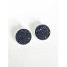 Boucles d'oreilles Dormeuse Strass Noir