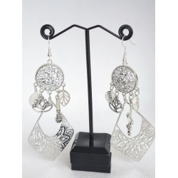 Boucles d'oreilles Strass Silver