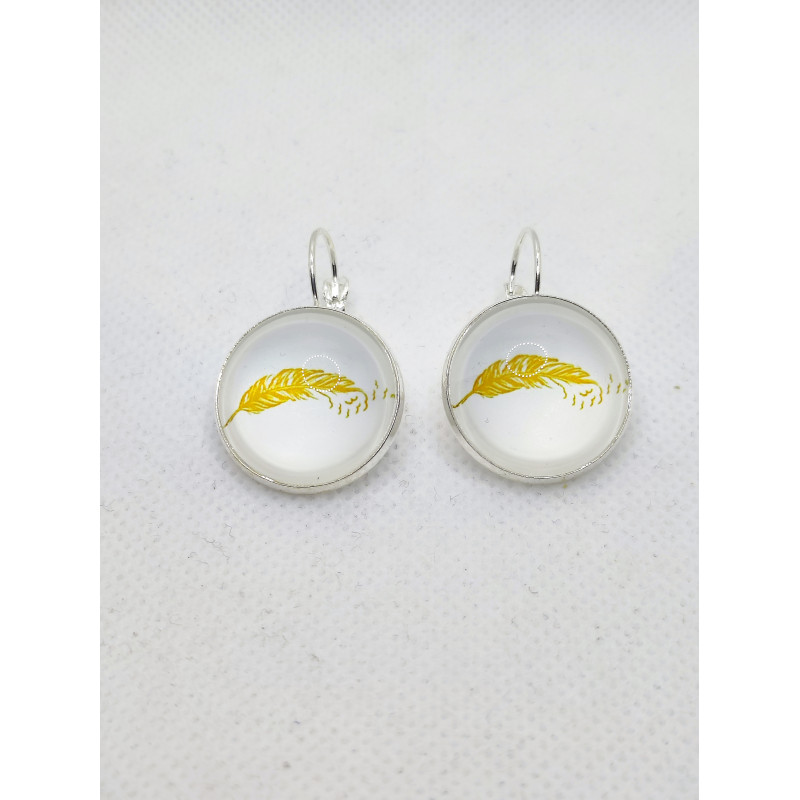 Boucles d'oreilles dormeuse Plumes